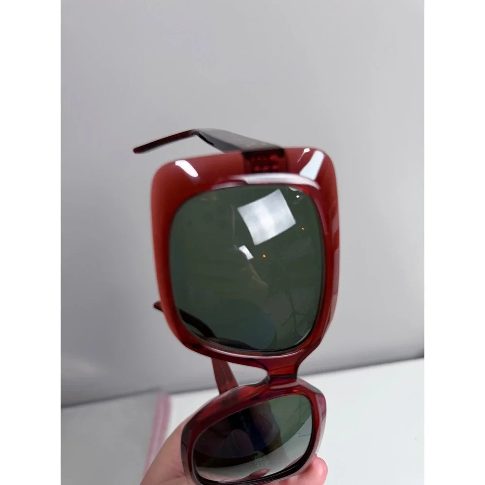 Celine NEW Sunglasses Womens Red Square Oversized CL40096I 66N Transparent Red